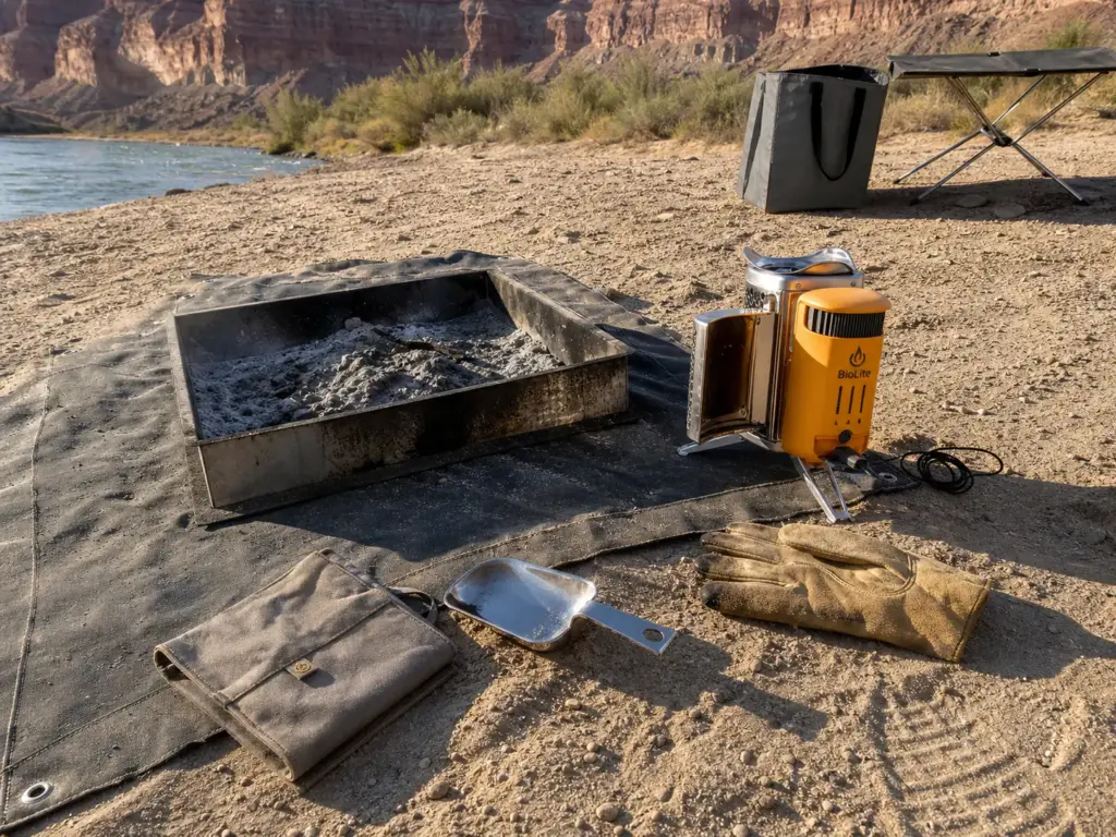 Rafting Escapes 8 fire pan fire ban rules river trip camp stove